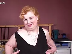 Big amateur granny with favourite black toy