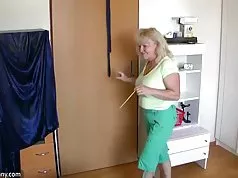 OldNanny Chubby mature with old mature is playing with pussy