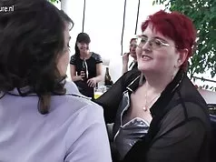 Mature lesbians having group sex party