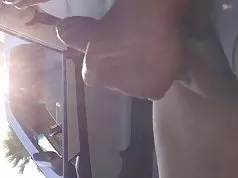 Glasses granny HUGE CUM flash!